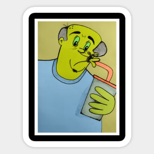 Caricatura hombre a dieta Sticker